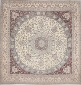 No Reserve - Fine Persian Gonbad Design Nain Rug Signed Habibian 6LA 20 ft 2 in x 19 ft 10 in