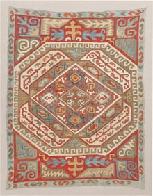 An Azerbaijan silk embroidery, South Caucasus - 5 ft 4 in x 4 ft (1.63 m x 1.22 m)