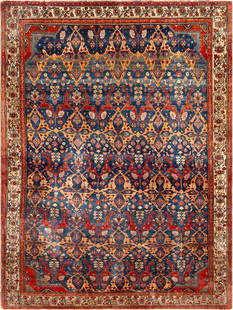 Antique Silk Persian Heriz Rug - No Reserve 5 ft 10 in x 4 ft 6 in (1.78 m x 1.37 m): Curated collection of antique, vintage and modern rugs No Reserve - Antique Silk Persian Heriz Rug Size: 5 ft 10 in x 4 ft 6 in (1.78 m x 1.37 m) Provenance: Inventory of the late Albert Karmely
