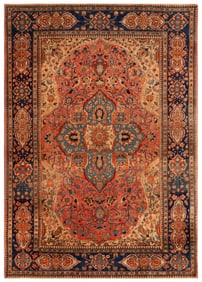 Antique Persian Mohtashem Kashan Rug - 4 ft 9 in x 3 ft 6 in (1.44 m x 1.06 m)