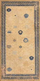 Rare Antique 17th Century Chinese Ningsia Rug - 9 ft x 4 ft 7 in (2.74 m x 1.4 m)