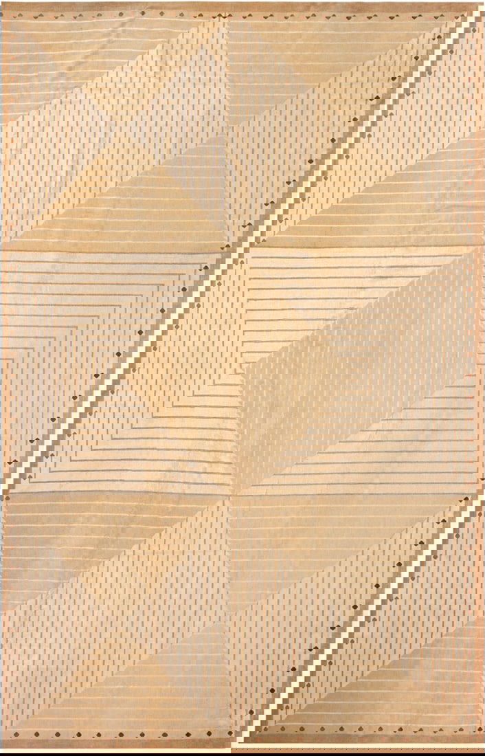 Large Mid-Century Modern Silk Rug - No Reserve 15 ft 5 in x 10 ft (4.7 m x 3.05 m) (1 of 11)