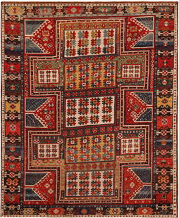 Antique Caucasian Kazak Sewan Rug - 7 ft 6 in x 5 ft 10 in (2.29 m x 1.78 m): Curated collection of antique, vintage and modern rugs Antique Caucasian Kazak Sewan Rug Size: 7 ft 6 in x 5 ft 10 in (2.29 m x 1.78 m) Provenance: Purchased at Rippon Boswell Auction - Lot 120