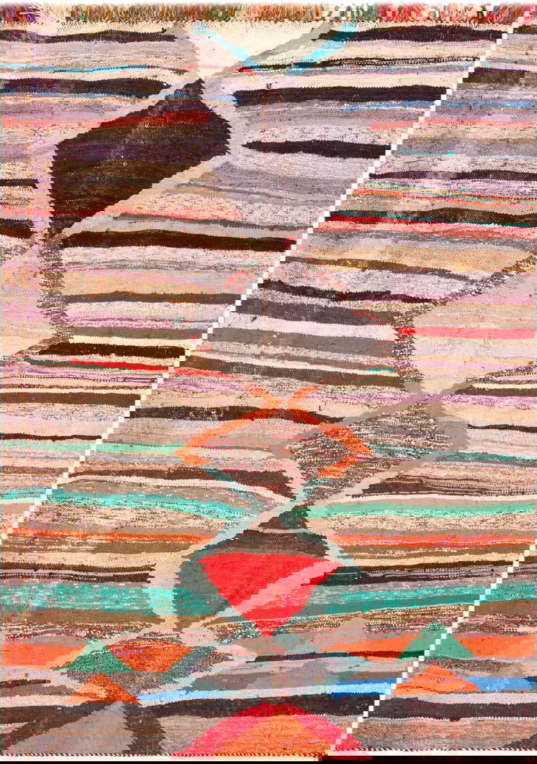 Vintage Boucherouite Moroccan Rug - 6 ft 8 in x 4 ft 9 in (2.03 m x 1.45 m) (1 of 8)