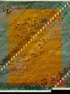 Antique Art Deco Chinese Rug - No Reserve 11 ft 5 in x 8 ft 8 in (3.47 m x 2.64 m): Curated collection of antique, vintage and modern rugs No Reserve - Antique Art Deco Chinese Rug Size: 11 ft 5 in x 8 ft 8 in (3.47 m x 2.64 m) Provenance: Property of a NYC Dealer This A