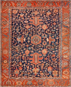 Antique Persian Heriz Rug - No Reserve 12 ft 3 in x 9 ft 10 in (3.73 m x 2.99 m)