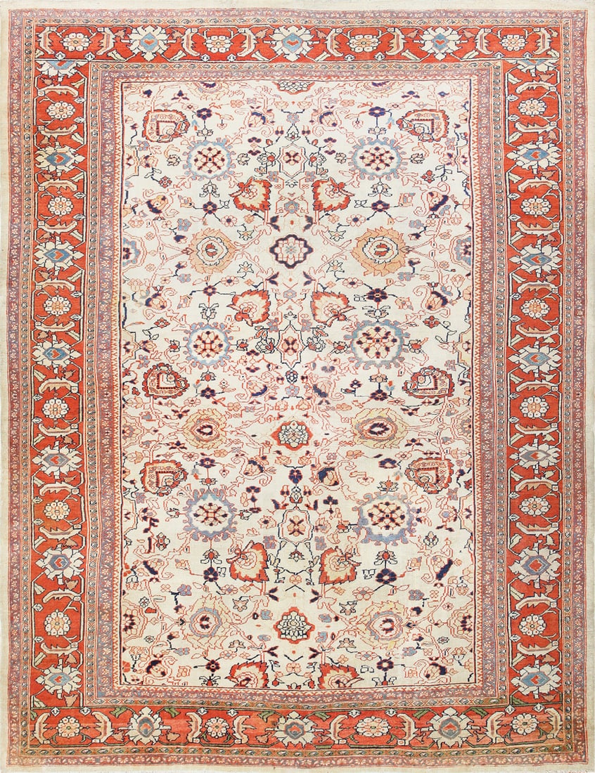 Persian Antique Sultanabad Rug - No Reserve 14 ft 4 in x 11 ft (4.37 m x 3.35 m): Curated collection of antique, vintage and modern rugs No Reserve - Persian Antique Sultanabad Rug Size: 14 ft 4 in x 11 ft (4.37 m x 3.35 m) Provenence: Collection of late notable London and Ne