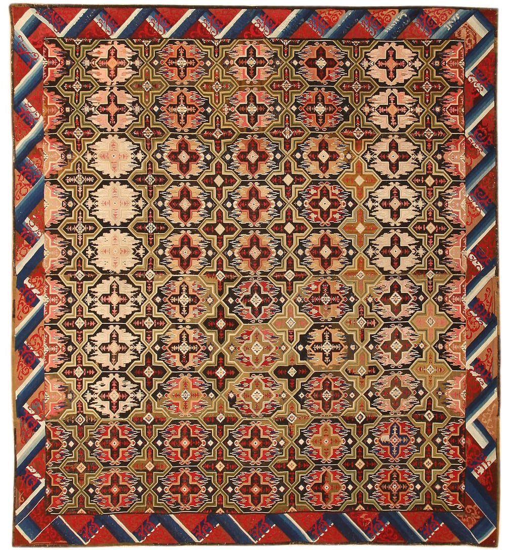 Antique English Needlepoint Rug - No Reserve 10 ft 3 in x 7 ft 7 in (3.12 m x 2.31 m) (1 of 8)