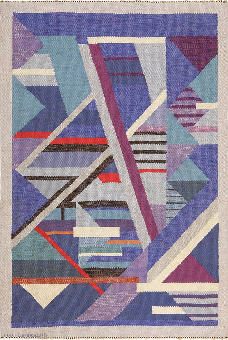 Vintage Scandinavian Agda Osterberg Kilim Rug - 7 ft 7 in x 5 ft 2 in (2.31 m x 1.57 m) (1 of 11)