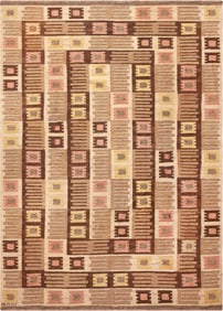 Marta Maas Vintage Scandinavian Swedish Kilim Rug - 10 ft x 7 ft 2 in (3.05 m x 2.18 m)