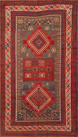 Antique Caucasian Kazak Rug - 8 ft 5 in x 4 ft 10 in (2.57 m x 1.47 m)