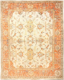 Large Antique Turkish Oushak Rug - No Reserve 15 ft x 12 ft (4.57 m x 3.66 m)