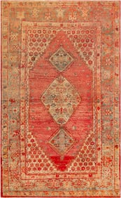Antique Turkish Angora Oushak Rug - 6 ft 10 in x 4 ft 2 in (2.08 m x 1.27 m)