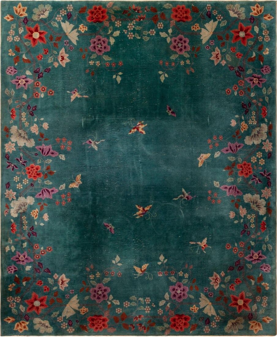 Antique Chinese Art Deco Rug - No Reserve 14 ft x 11 ft 8 in (4.26 m x 3.55 m) (1 of 14)