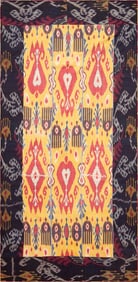 Silk Antique Ikat Uzbek Suzani - 7 ft 7 in x 3 ft 8 in (2.31 m x 1.12 m)