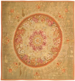 Early French Aubusson Rug - No Reserve 8 ft x 7 ft 6 in (2.44 m x 2.29 m)