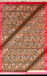 Fine Vintage Silk Persian Rug - 10 ft 3 in x 6 ft 10 in (3.12 m x 2.08 m): Curated collection of antique, vintage and modern rugs Fine Vintage Silk Persian Rug Size: 10 ft 3 in x 6 ft 10 in (3.12 m x 2.08 m) Provenance: Property of a New York Gentlman This vinta