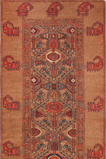Antique Camel Hair Persian Serab Runner Rug - No Reserve 12 ft 7 in x 3 ft 6 in (3.84 m x 1.07 m): Curated collection of antique, vintage and modern rugs No Reserve - Antique Camel Hair Persian Serab Runner Rug Size: 12 ft 7 in x 3 ft 6 in (3.84 m x 1.07 m) Provenance: Inventory of the late A