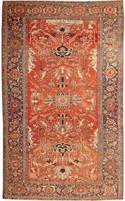 Signed and Dated 1907 CE Oversized Antique Persian Serapi Rug - No Reserve 20 ft 6 in x 12 ft (6.25