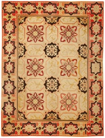 Antique English Needlepoint Carpet - No Reserve 8 ft 5 in x 6 ft 5 in (2.57 m x 1.96 m)
