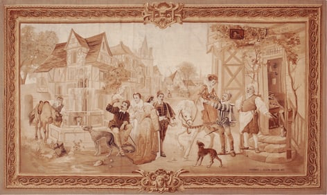 French Aubusson Signed Bournaret F. Felletin 1883 - No Reserve 12 ft 8 in x 7 ft 4 in (3.86 m x 2.24