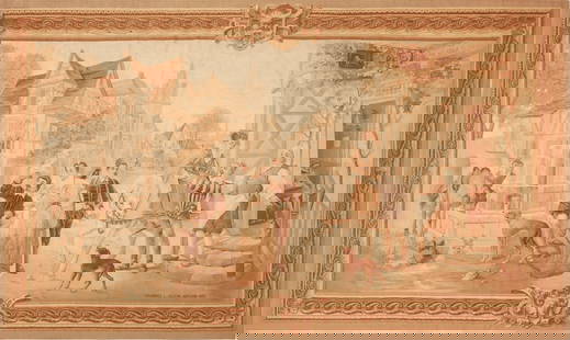 French Aubusson Signed Bournaret F. Felletin 1883 - No Reserve 12 ft 8 in x 7 ft 4 in (3.86 m x 2.24: Curated collection of antique, vintage and modern rugs No Reserve - French Aubusson Signed Bournaret F. Felletin 1883 Size: 12 ft 8 in x 7 ft 4 in (3.86 m x 2.24 m) Provenance: Inventory of the