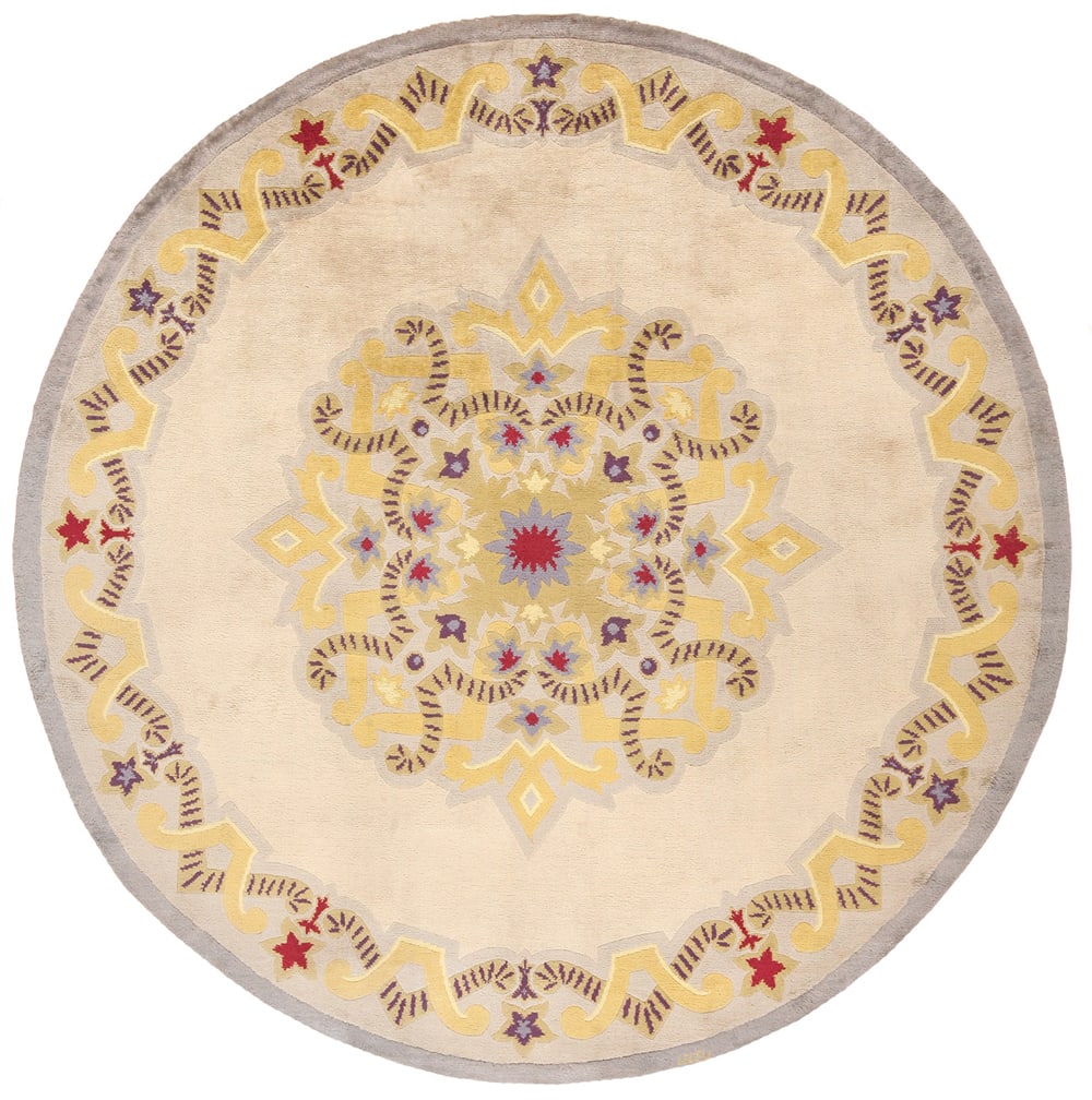 French Art Deco Rug By Leleu - 9 ft 10 in x 9 ft 10 in (3 m x 3 m) (1 of 7)