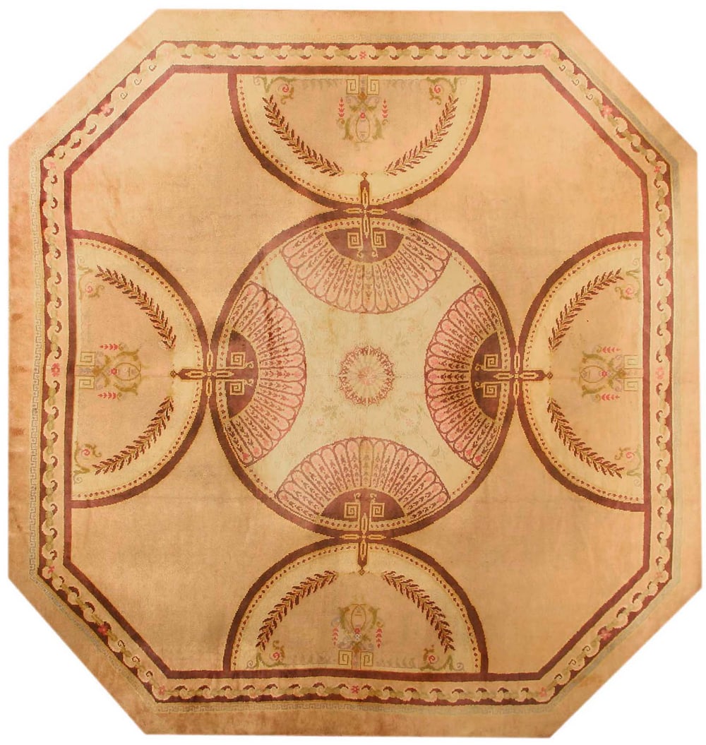 Antique French Art Deco Carpet - No Reserve 14 ft 9 in x 14 ft (4.5 m x 4.27 m) (1 of 13)