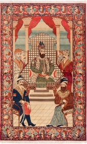 Vintage Persian Pictorial Mashahir Rug - No Reserve 6 ft 8 in x 4 ft 4 in (2.03 m x 1.32 m)