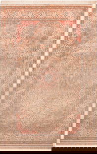 Vintage Turkish Hereke Silk Rug - 9 ft 10 in x 6 ft 5 in (2.99 m x 1.95 m): Curated collection of antique, vintage and modern rugs Vintage Turkish Hereke Silk Rug Size: 9 ft 10 in x 6 ft 5 in (2.99 m x 1.95 m) Provenance: Consigned by a prominent collector from Virginia