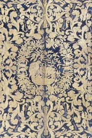 Early Antique Embroidery Silk & Metallic Thread Balkan Textile - 8 ft 7 in x 6 ft (2.62 m x 1.83 m)