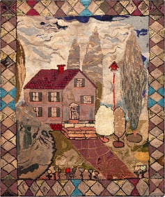 Antique American Hooked Rug - 7 ft x 5 ft 10 in (2.13 m x 1.78 m)