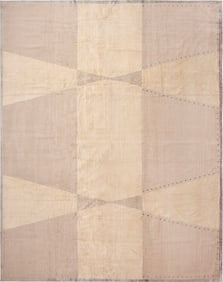 Silk & Wool Mid-Century Modern Rug - 13 ft 5 in x 11 ft (4.09 m x 3.35 m)