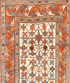 Antique Caucasian Kazak Runner Rug - No Reserve 12 ft 3 in x 3 ft 5 in (3.73 m x 1.04 m)
