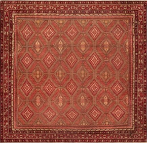 Antique Indian Agra Rug - No Reserve 9 ft 8 in x 9 ft 7 in (2.95 m x 2.92 m)