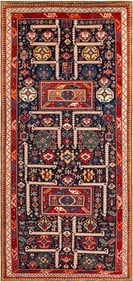 Antique Caucasian Akstafa Rug - 8 ft 2 in x 3 ft 10 in (2.48 m x 1.16 m)