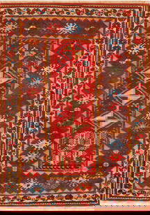 Antique Turkish Milas Rug - 4 ft 9 in x 3 ft 5 in (1.44 m x 1.04 m): Curated collection of antique, vintage and modern rugs Antique Turkish Milas Rug Size: 4 ft 9 in x 3 ft 5 in (1.44 m x 1.04 m) Provenance: Property of New York collector Rooted in Anatoli
