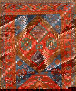 Antique Persian Heriz Rug - 8 ft 10 in x 3 ft 3 in (2.69 m x 0.99 m): Curated collection of antique, vintage and modern rugs Antique Persian Heriz Rug Size: 8 ft 10 in x 3 ft 3 in (2.69 m x 0.99 m) Provenance: Property of a prominent New York collector A se