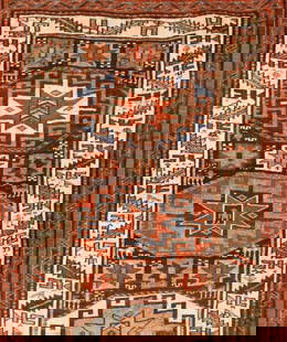 Antique Persian Kurdish Runner Rug - No Reserve 13 ft 10 in x 3 ft 8 in (4.22 m x 1.12 m): Curated collection of antique, vintage and modern rugs No Reserve - Antique Persian Kurdish Runner Rug Size: 13 ft 10 in x 3 ft 8 in (4.22 m x 1.12 m) Provenance: Collection of late notable Lond