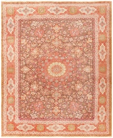Silk and Wool Antique Tabriz Persian Carpet - No Reserve 11 ft 9 in x 9 ft 5 in (3.58 m x 2.87 m)
