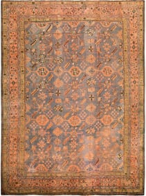 Large Antique Turkish Oushak Rug - No Reserve 15 ft 5 in x 11 ft 10 in (4.69 m x 3.6 m)