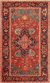 Antique Persian Heriz Rug 9 ft 6 in x 5 ft 9 in (2.89 m x 1.75 m)