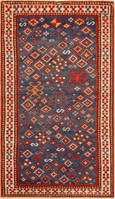 Antique Caucasian Kazak Rug 4 ft 8 in x 2 ft 8 in (1.42 m x 0.81 m)