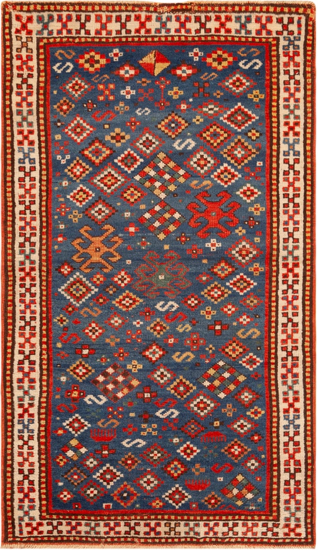 Antique Caucasian Kazak Rug 4 ft 8 in x 2 ft 8 in (1.42 m x 0.81 m)