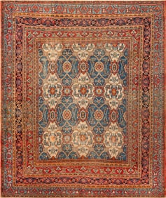 Finely Woven Antique Persian Dorokhsh Rug 10 ft 9 in x 9 ft 3 in (3.28 m x 2.82 m)