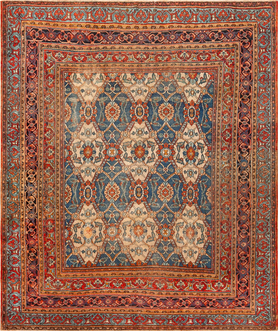 Finely Woven Antique Persian Dorokhsh Rug 10 ft 9 in x 9 ft 3 in (3.28 m x 2.82 m) (1 of 9)