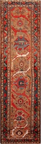 Antique Persian Kurdish Bidjar Runner Rug 13 ft 2 in x 3 ft 9 in (4.01 m x 1.14 m)