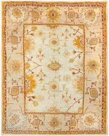 Decorative Room Size Antique Turkish Oushak Carpet 13 ft x 10 ft (3.96 m x 3.05 m)