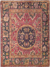 17th Century Persian Isfahan Rug 3 ft 6 in x 2 ft 10 in (1.07 m x 0.86 m)