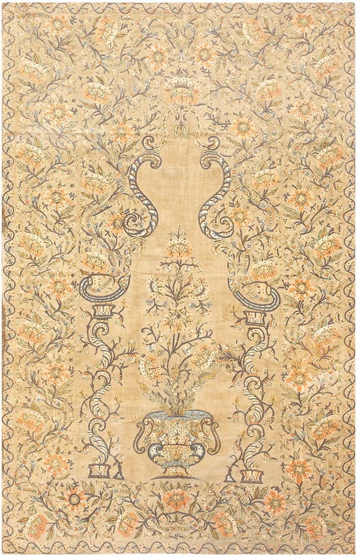 Early Ottoman silk and metallic tread Prayer textile 5 ft 6 in x 3 ft 7 in (1.68 m x 1.09 m) (1 of 8)